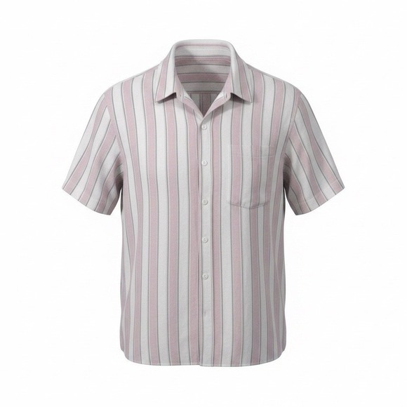 American Eagle By Payless Other - American Eagle‎ Mens XXL Striped Short Sleeve Point Collar Button-Up Pockets